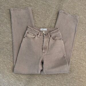 Abercrombie tan jeans with the perfect straight leg
